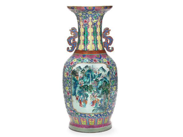 A large and impressive famille rose vase 19th century