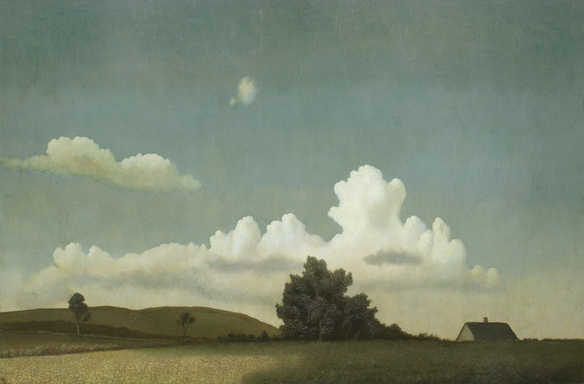 Algernon Cecil Newton R.A. (British, 1880-1968) Landscape with cottage 61 x 91.4 cm. (24 x 36 in.) image 1