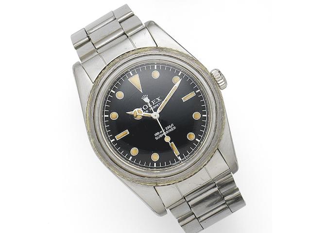 Rolex. A stainless steel automatic bracelet watch Submariner, Ref:6536/1, Serial No.306***, Movement No.N763***, Circa 1957