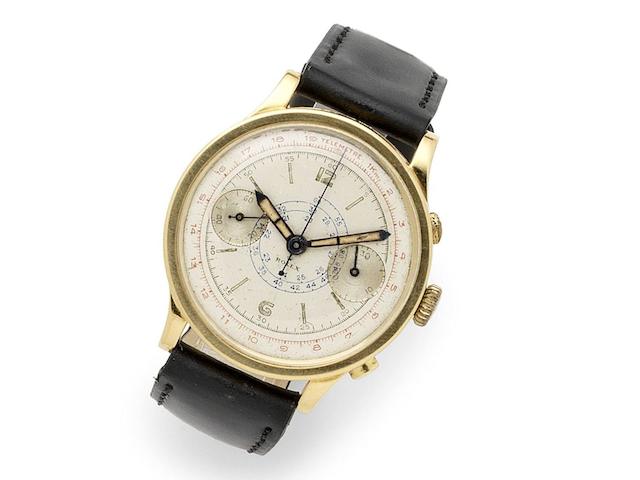 Rolex. A fine 18K gold manual wind chronograph wristwatch Ref:2508, Serial No.247**, Circa 1935