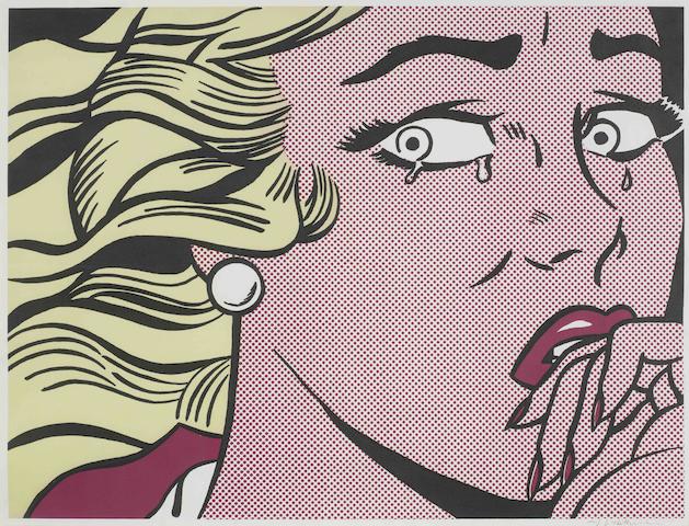 Roy Lichtenstein (American, 1923-1997) Crying Girl Offset lithograph printed in colours, 1963, on wove, signed in pencil from an edition of an unknown size, printed by Colorcraft, New York, published by Leo Castelli Gallery, New York, 458 x 605mm (18 x 23 3/4in)(SH)