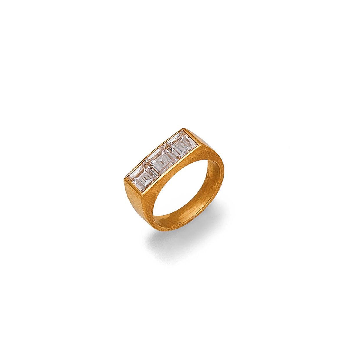 A diamond three-stone ring