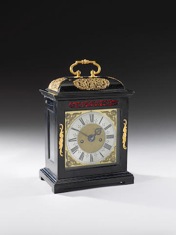 Bonhams : A late 17th century ebony veneered table clock with pull ...