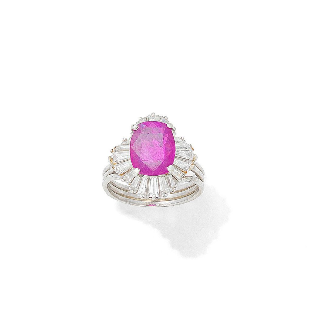 A ruby and diamond dress ring