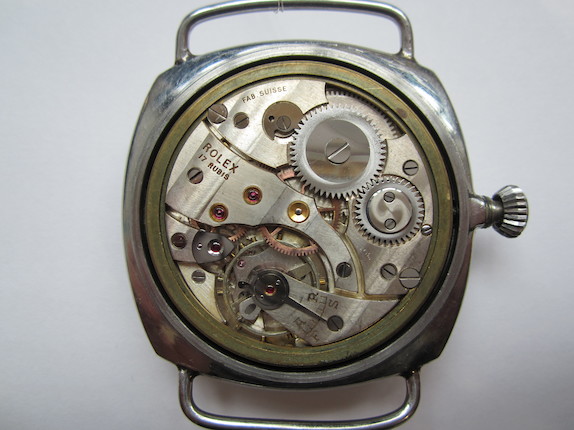 Rolex, made for Officine Panerai. A very rare stainless steel oversized military manual wind wristwatch Radiomir, Ref3646, Serial No.101****, Circa 1940 image 3