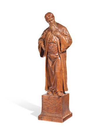 Adolf John (German 1858-1925) A carved 19th century boxwood figure of Saladin from 'Nathan the Wise' image 1
