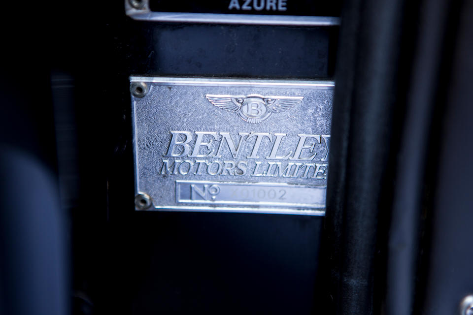2002 Bentley Azure Convertible  Chassis no. SCBZK22E92CX01002