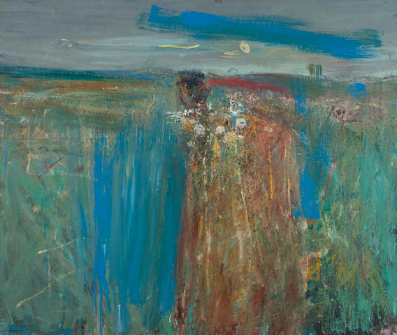 Joan Eardley RSA (British, 1921-1963) Flowers between Cornfields 102 x 120 cm. (40 3/16 x 47 1/4 in.)