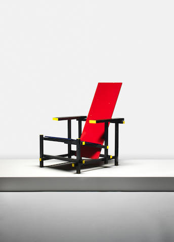 Red Blue Chair (Rietveld model 1918) executed by Gerard van de Groenekan