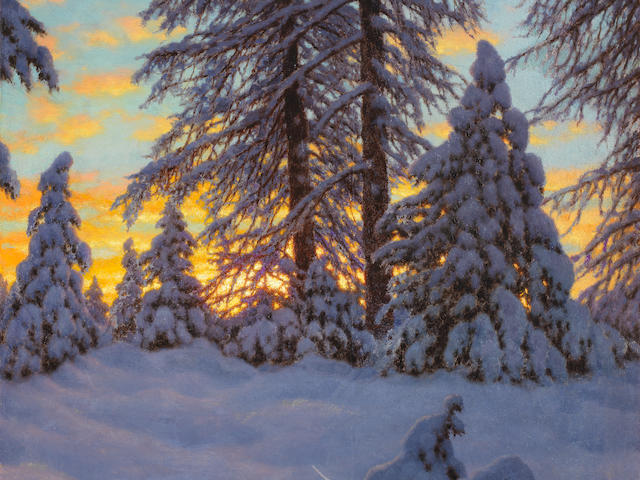 Ivan Fedorovich Choultse (Russian, 1877-1932) Winter sunset