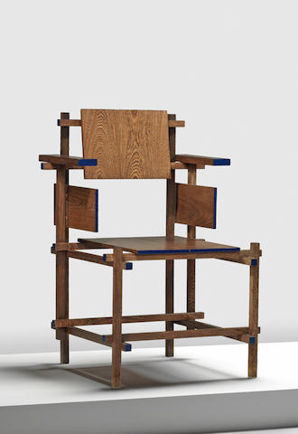 Gerrit Rietveld A 'Hoge' armchair designed c.1919, executed by Gerard van de Groenekan between 1979 and 1984
