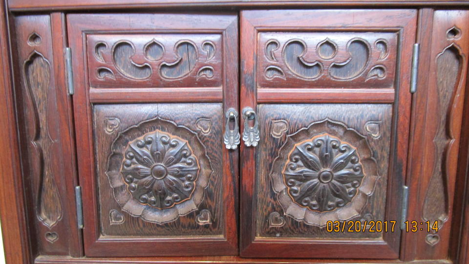 Bonhams A Huanghuali And Specimen Wood Table Top Curio Cabinet
