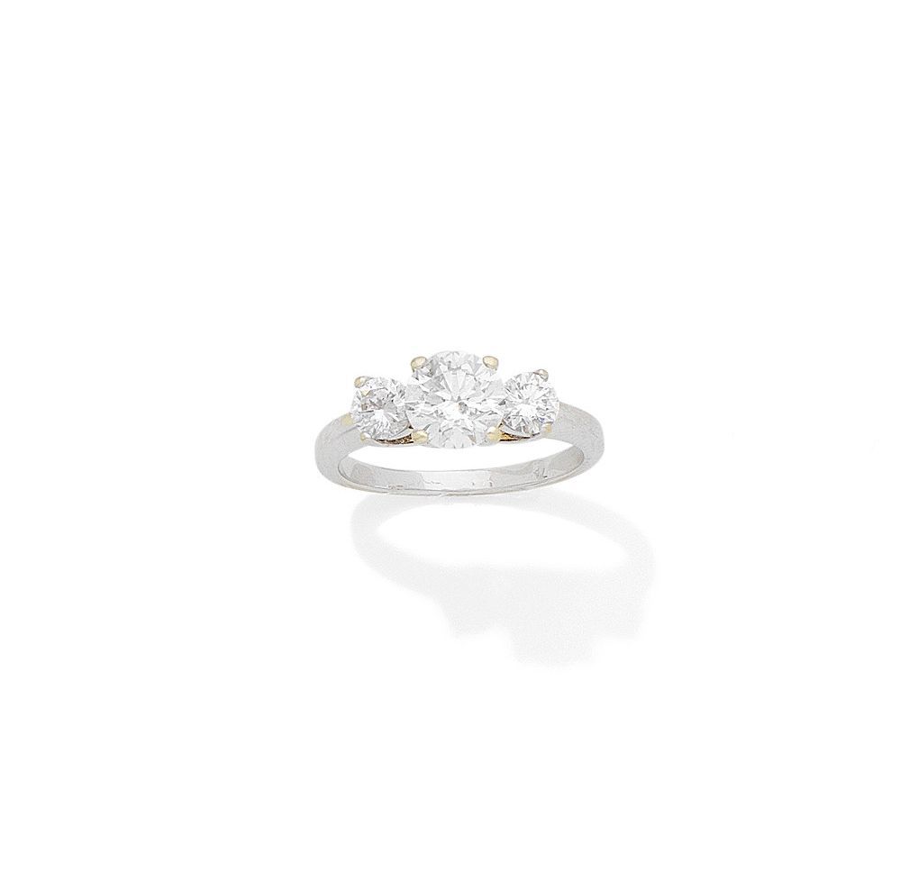 A diamond three-stone ring