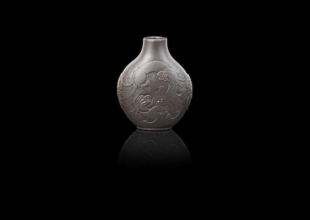 A duan stone 'chilong' snuff bottle 19th century image 1