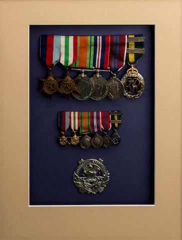 A framed group of Six medals