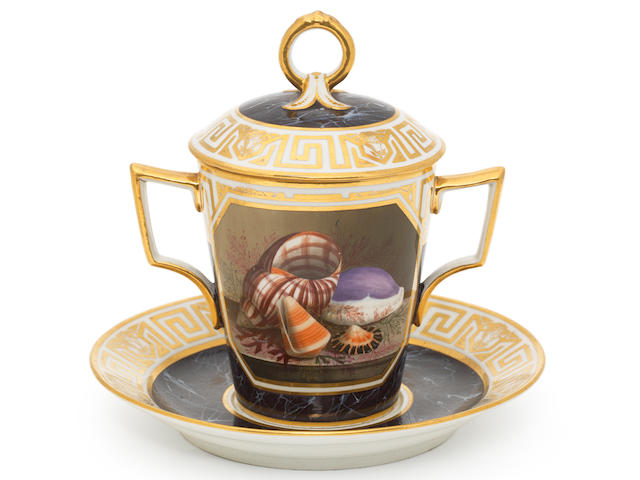 A fine Flight and barr cabinet cup, cover and stand, circa 1804