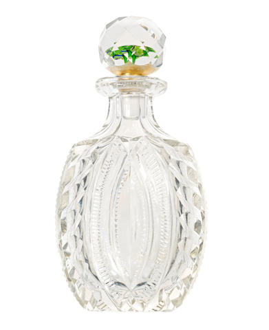 A St Louis perfume bottle with an upright bouquet set in the stopper, mid 19th century