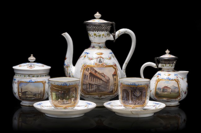 A rare Imperial porcelain presentation tête-à-tête service Imperial Porcelain Factory, period of Alexander II, about 1866 image 1