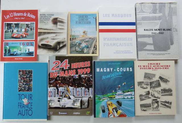 A selection of books about France and French motor sport events and race tracks such as the Tour de France, Reims, 24H Le Mans (9)
