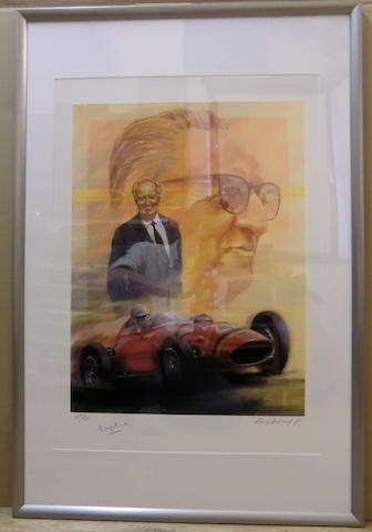 'Swaters & Enzo' Lithograph hand signed P. Englebert and J. Swaters #41/50 framed 60 x 90, the print 49 x 69cm