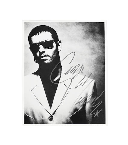 George Michael: An autographed publicity photograph, 1990s,