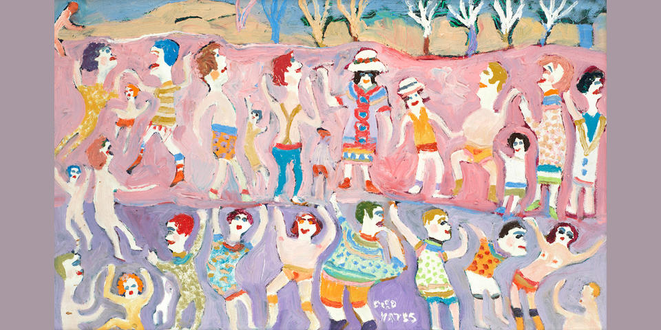 Fred Yates (British, 1922-2008) Dancing figures, summer time