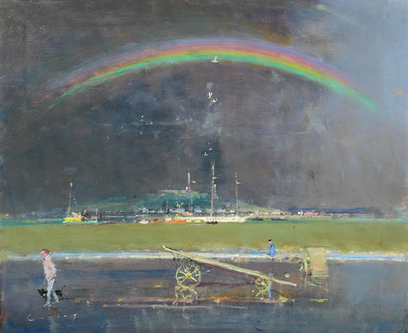 Frederick Cuming RA NEAC (British, born 1930) Teignmouth, rainbow