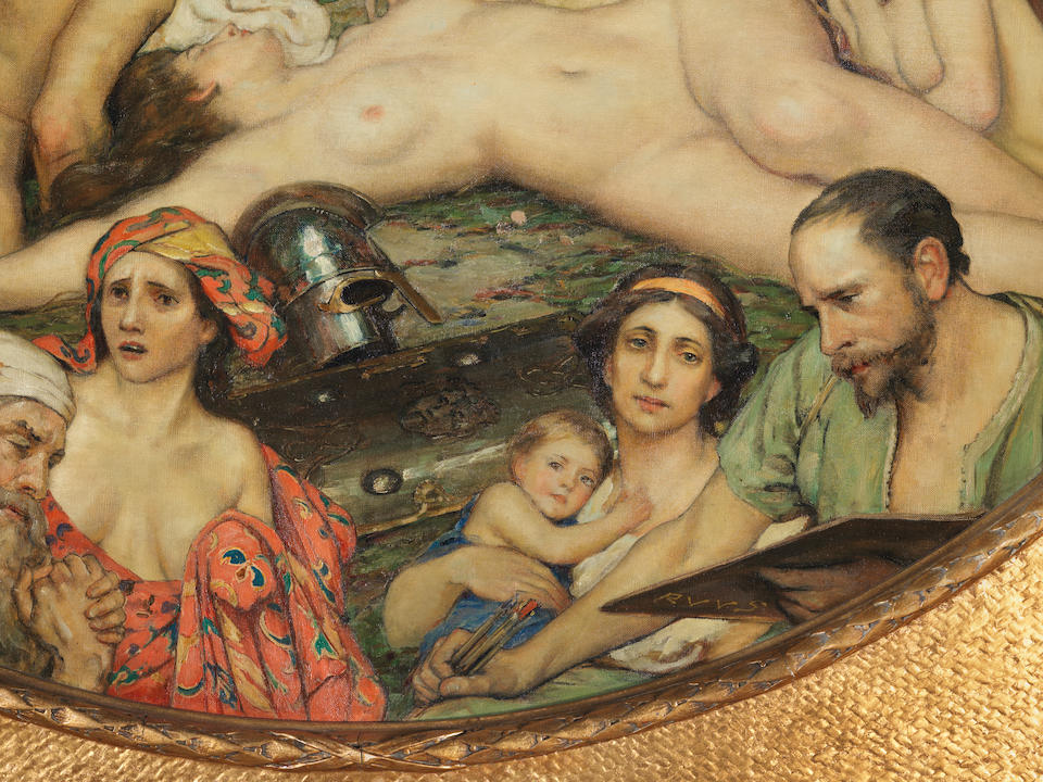 Robert Van Vorst Sewell (American, 1860-1924) Psyche seeks love (in a Standford White-style basket weave frame.)