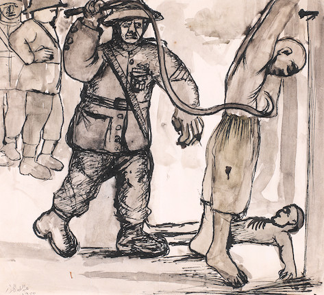 Abdel Hadi El-Gazzar (Egypt, 1925-1965) Study of the Hanged Man (The Denshawai Incident) image 1