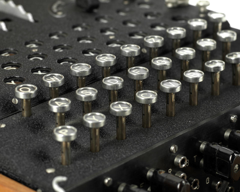 A three-rotor Model 1 Enigma cipher machine,  German,  1933,