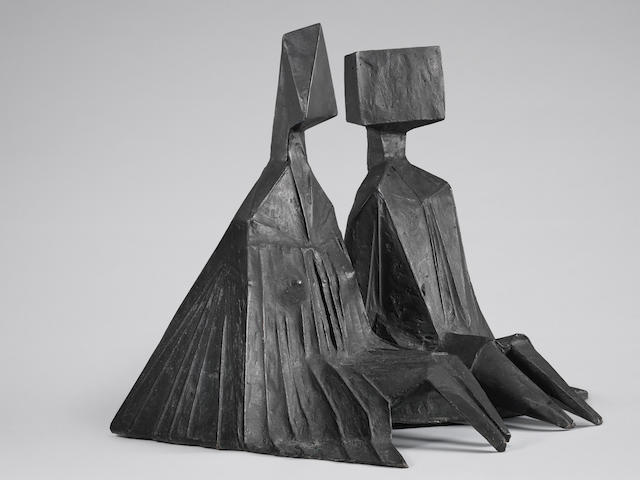 Lynn Chadwick, Bronze, Pair of Sitting Figures (1973)