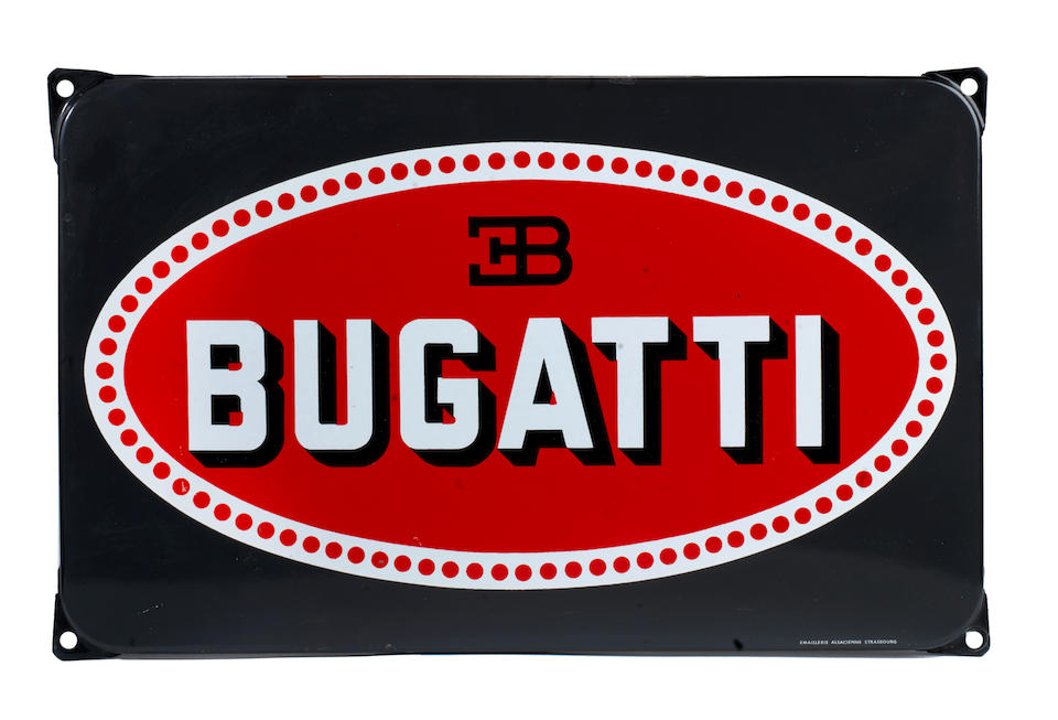 A 'Bugatti' enamel sign, French,