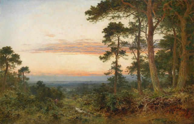Benjamin Williams Leader, RA (British, 1831-1923) 'Evening among the Surrey Pines'
