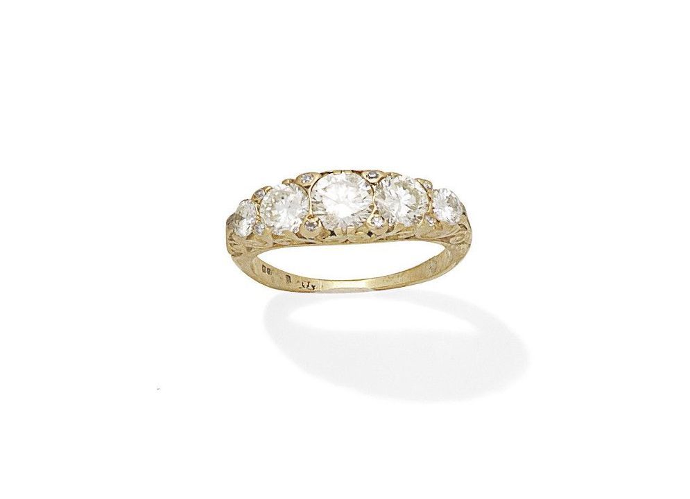 A diamond five-stone ring