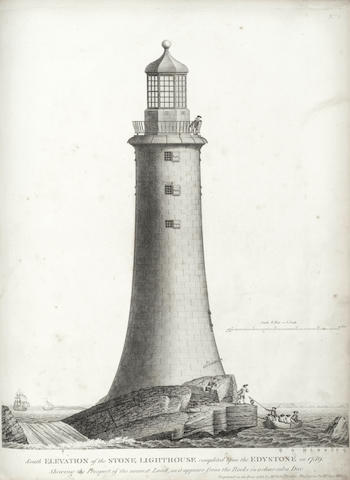 SMEATON (JOHN) A Narrative of the Building and a Description of the Construction of the Edystone Lighthouse with Stone, FIRST EDITION, for the Author, by H. Hughes, 1791