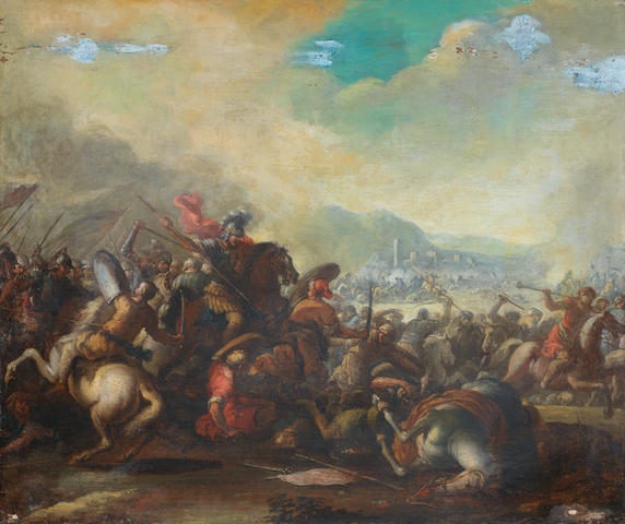 Circle of Francesco Graziani (active Naples and Rome, late 17th and early 18th Centuries) A cavalry skirmish unframed