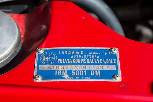 1968 Lancia Fulvia Rallye 1.3 HF Coupé  Chassis no. 818340001328 image 9
