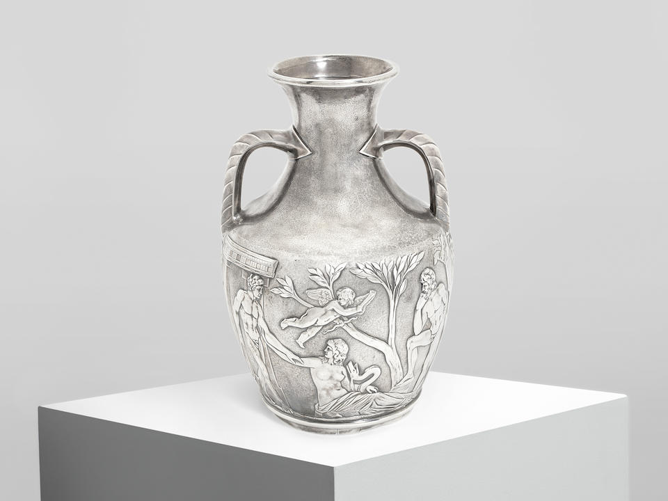 A Victorian silver replica of the Portland vase by Charles Reily & George Storer, London 1845