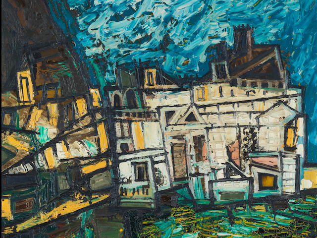 Francis Newton Souza (India, 1924-2002) Untitled (Townscape with houses)