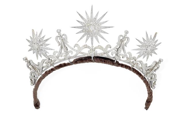A diamond tiara, circa 1880-90