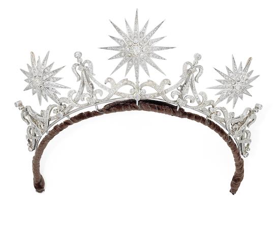 A diamond tiara, circa 1880-90