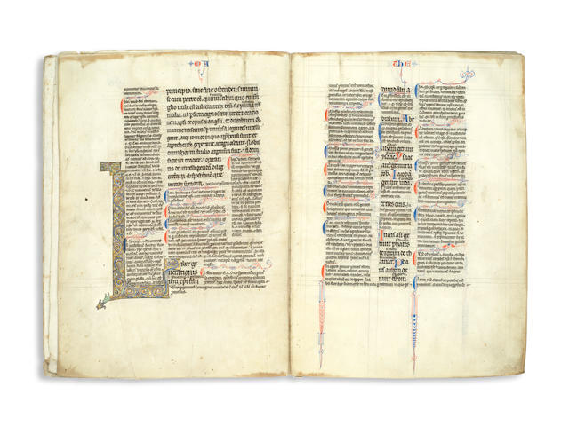 ILLUMINATED MANUSCRIPT GOSPEL OF ST. MATTHEW, from a Bible, [Paris, c.1220-1240]