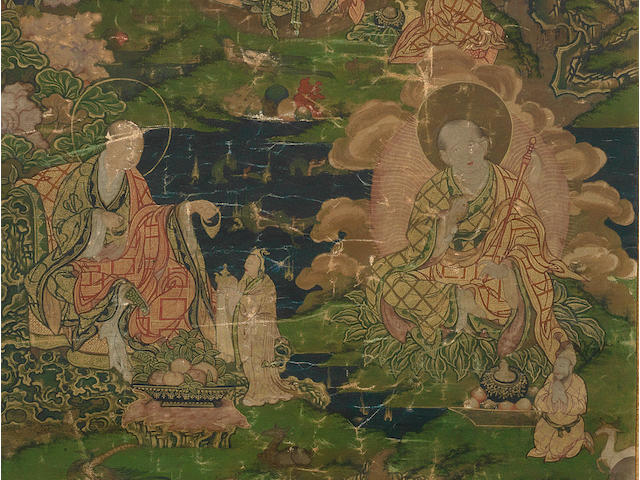 Two 'arhat' thangkas Tibet, 18th century (2)