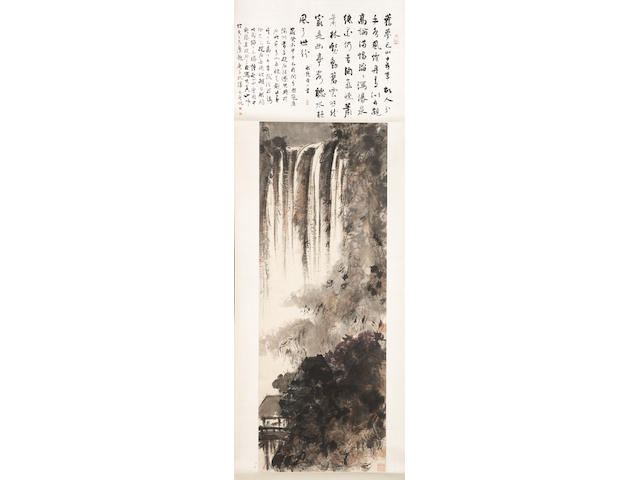 Attributed to Fu Baoshi (1904-1965) Waterfall