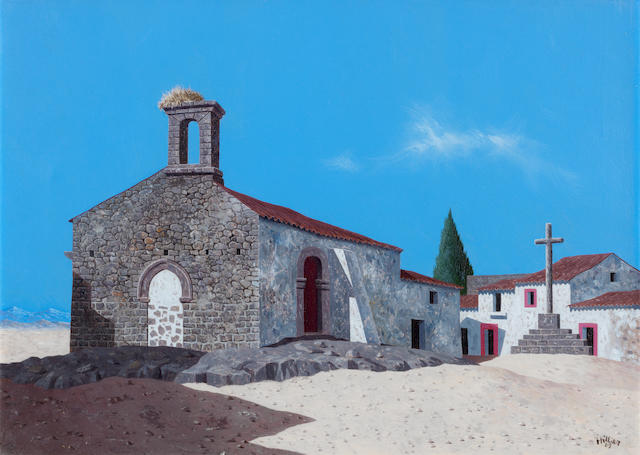 Tristram Hillier R.A. (British, 1905-1983) The Chapel at Zarza 25.4 x 35.6 cm. (10 x 14 in.)