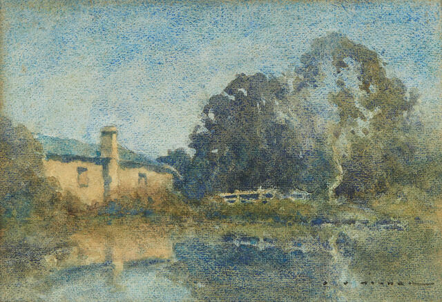 Bonhams Jesse Jewhurst Hilder 1881 1916 Old Cottage By The Pool