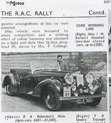 One of only 12 built,1937 Alvis 4.3-Litre 'Short Chassis' Tourer  Chassis no. 14328 image 11