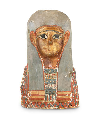 An Egyptian cartonnage mummy mask