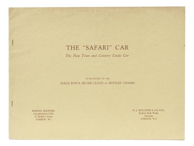 The "SAFARI" Car, rare prototype/trials brochure, for "The New Town and Country Estate Car", Design No. 7501, 1957,
