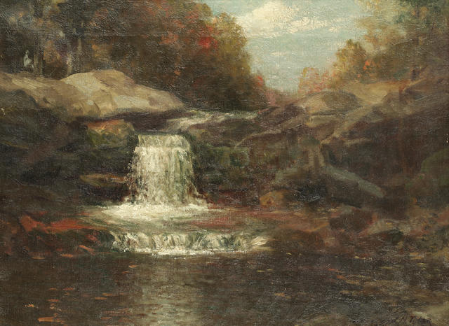 Bayard Henry Tyler (American, 1855-1931) A Catskill Mountain waterfall, New York